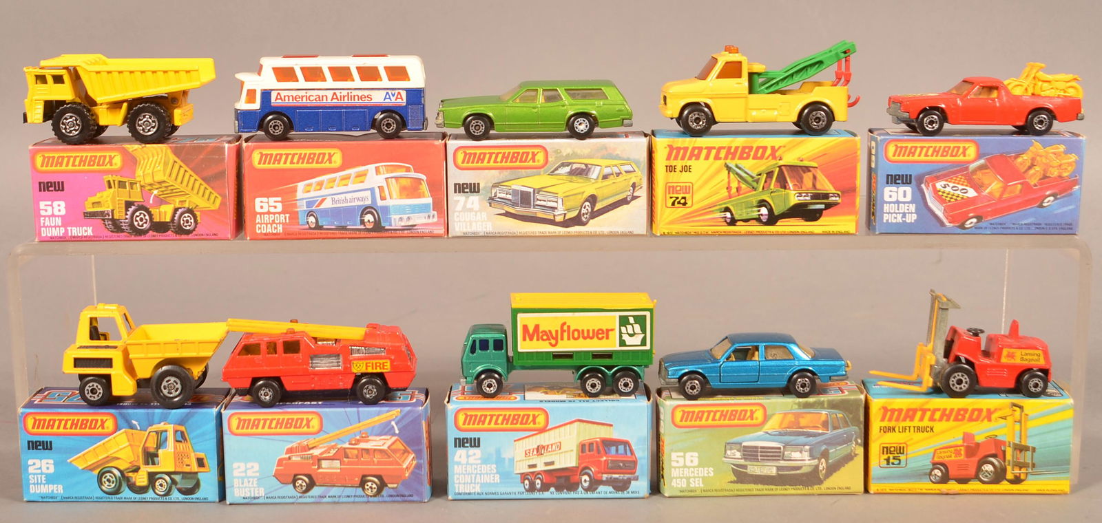 10 Lesney Matchbox "Superfast" Toy Vehicles in Boxes. (1 of 2)