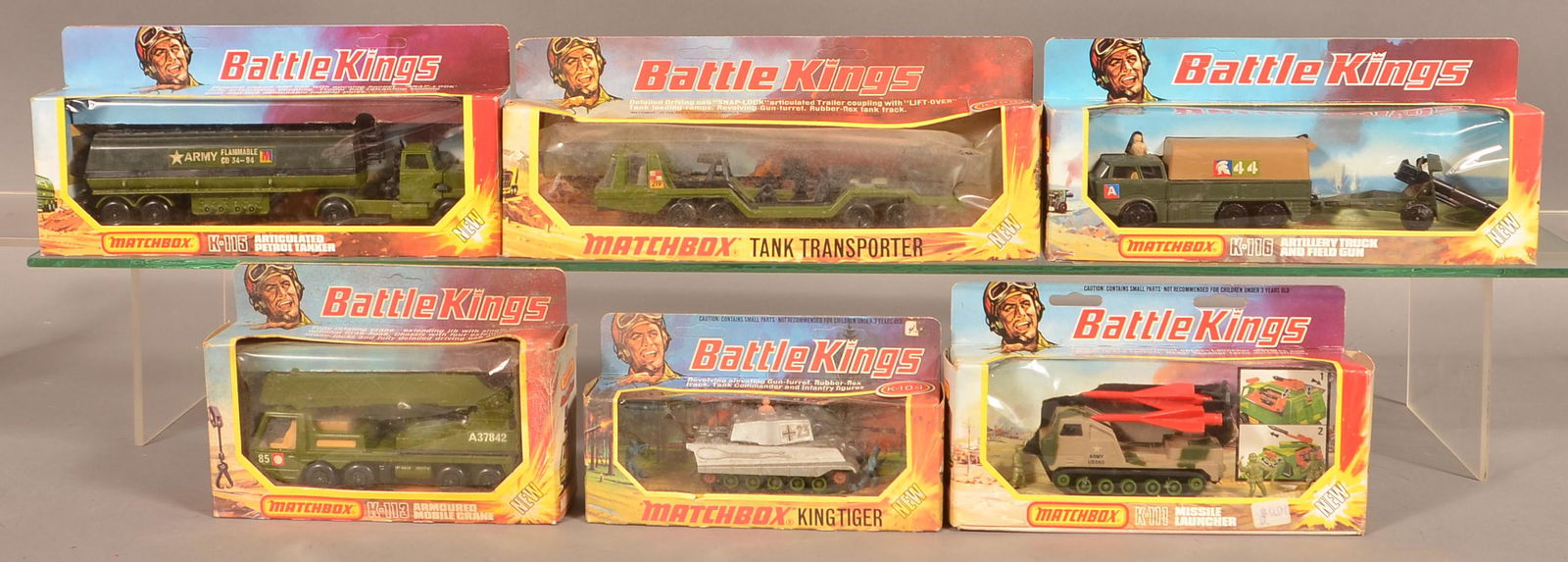 Six Matchbox "Battle Kings" in Original Packages. (1 of 2)