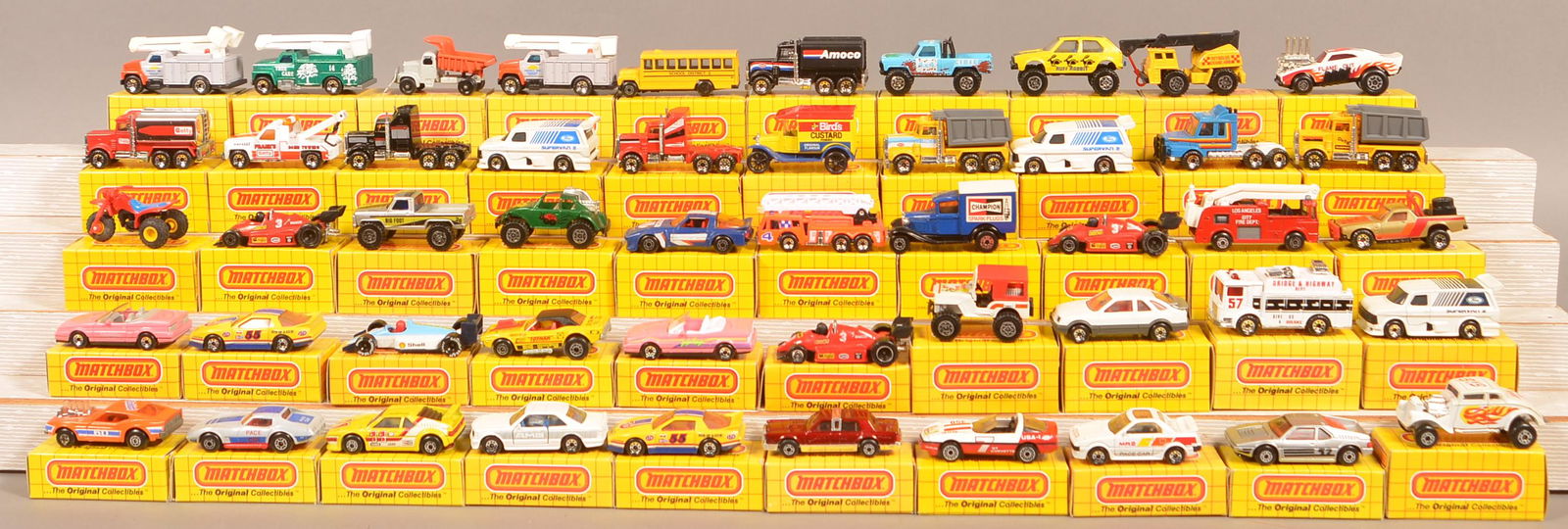 Lot of 50 Matchbox Vehicles in Boxes. (1 of 2)