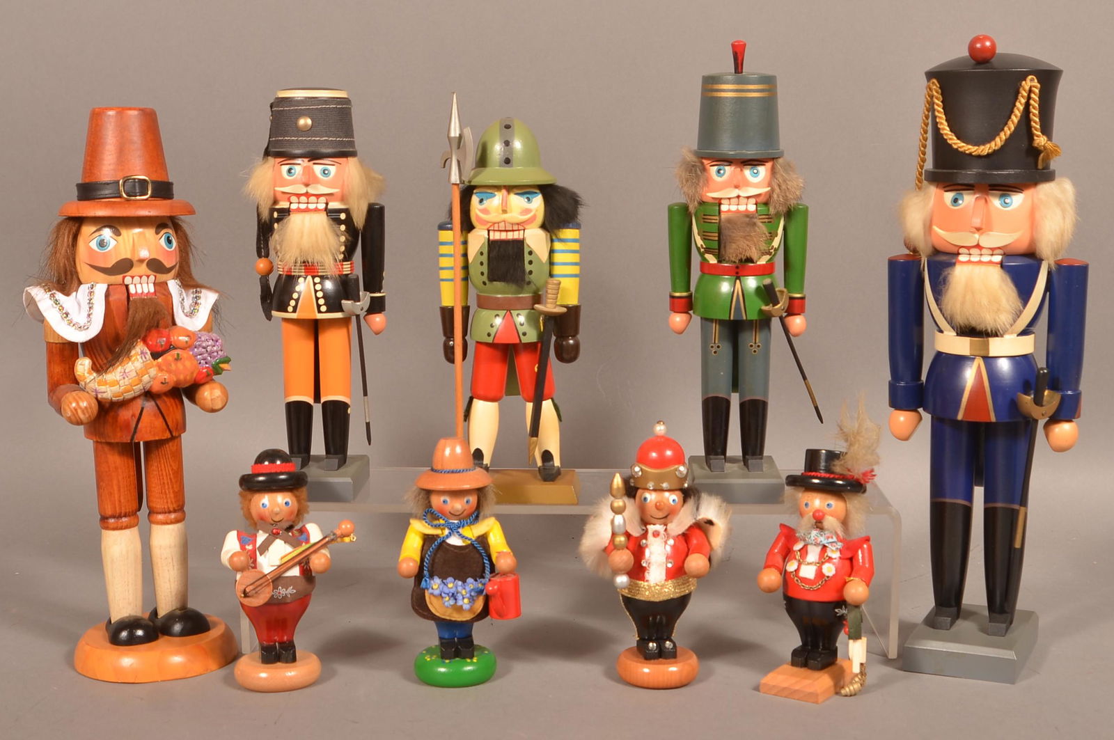 Nine Various Nutcrackers. Mostly German Made. (1 of 2)