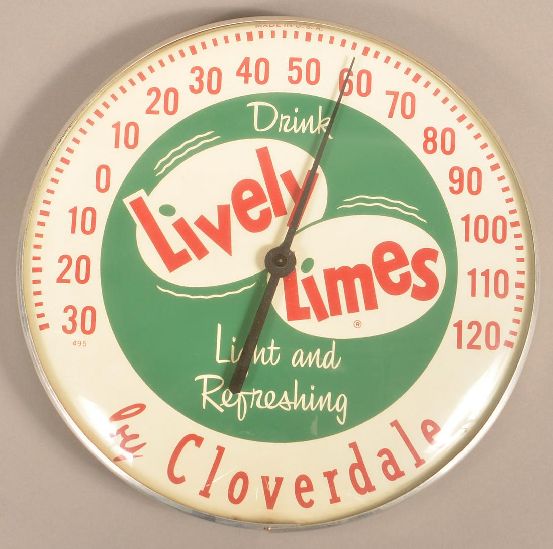Cloverdale Lively Limes Thermometer.: Cloverdale Lively Limes Thermometer. 12" diam. Condition: Very good +.