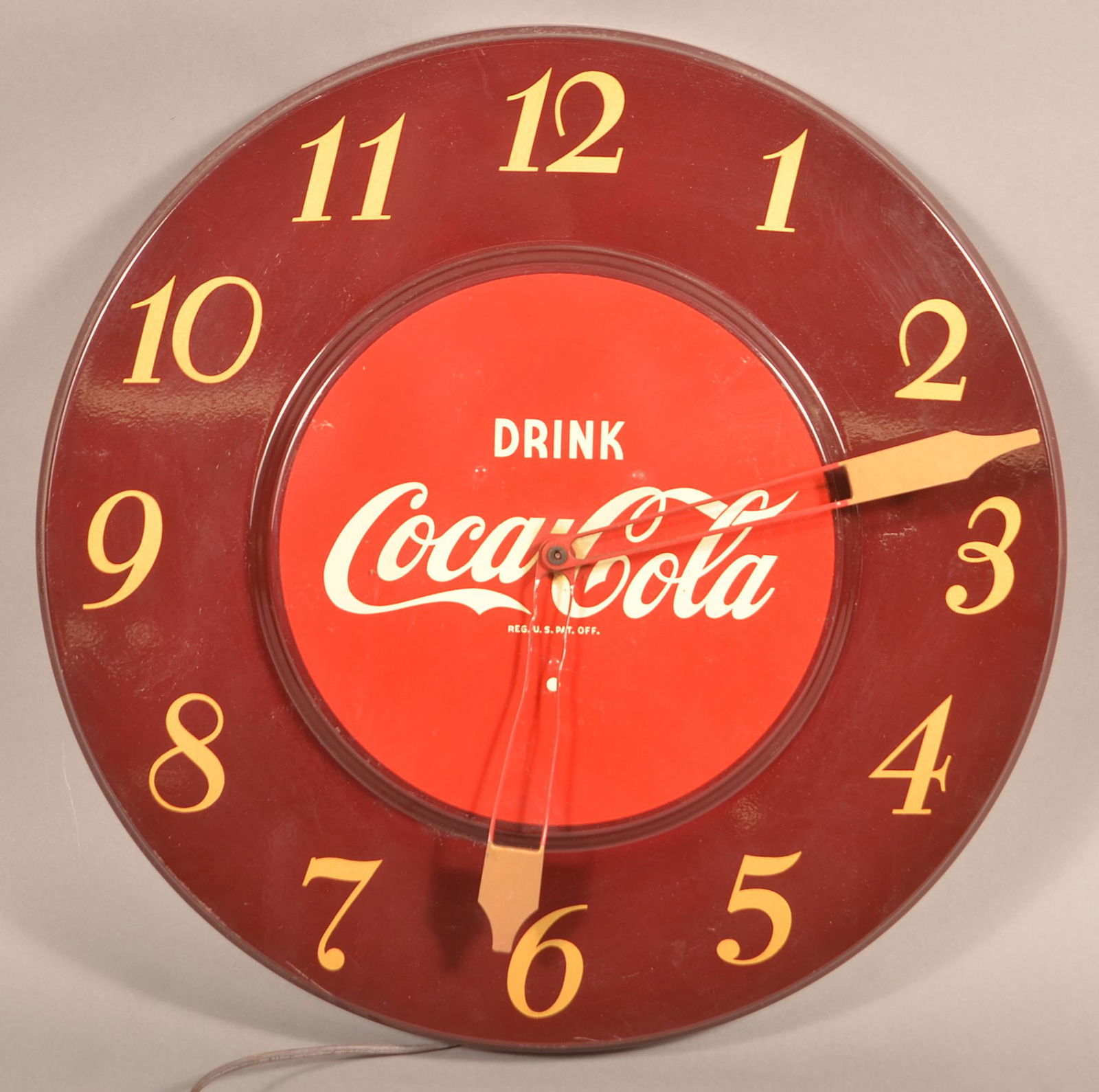 Drink Coca-Cola Electric Sheet Tin Wall Clock. (1 of 1)