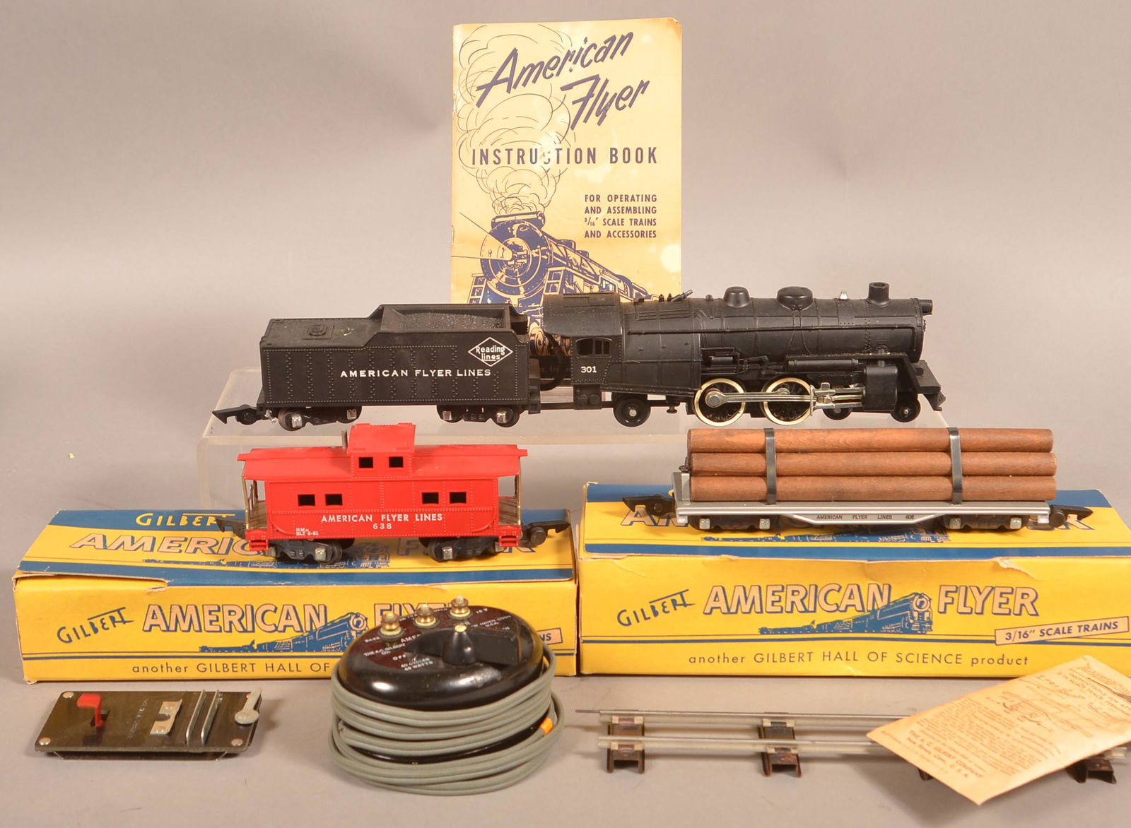 American Flyer S Gauge 301 Steam Freight Set. (1 of 1)