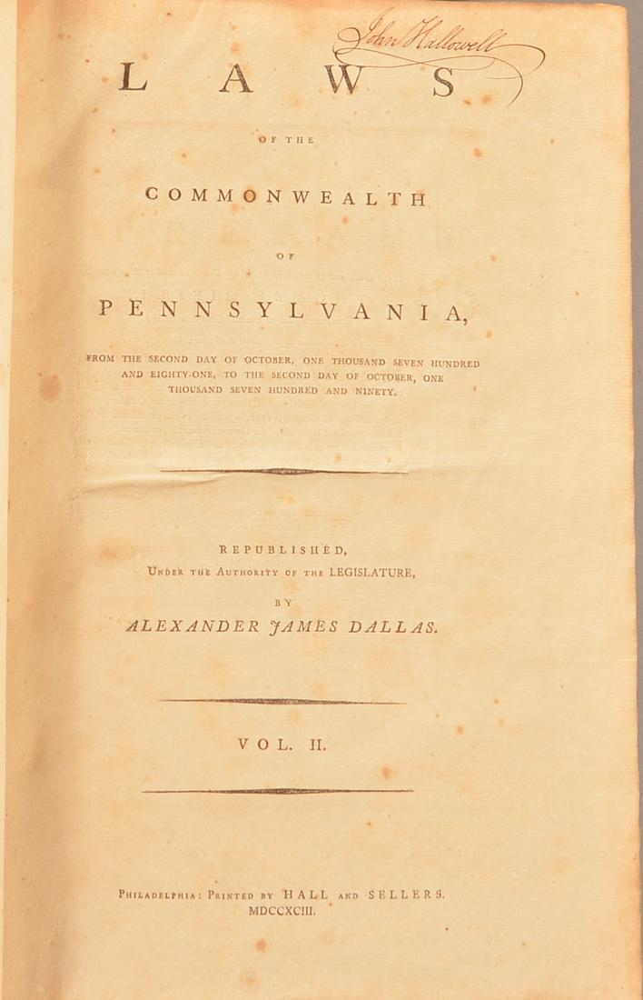 1794 Laws of Pennsylvania Folio Leather (1 of 3)