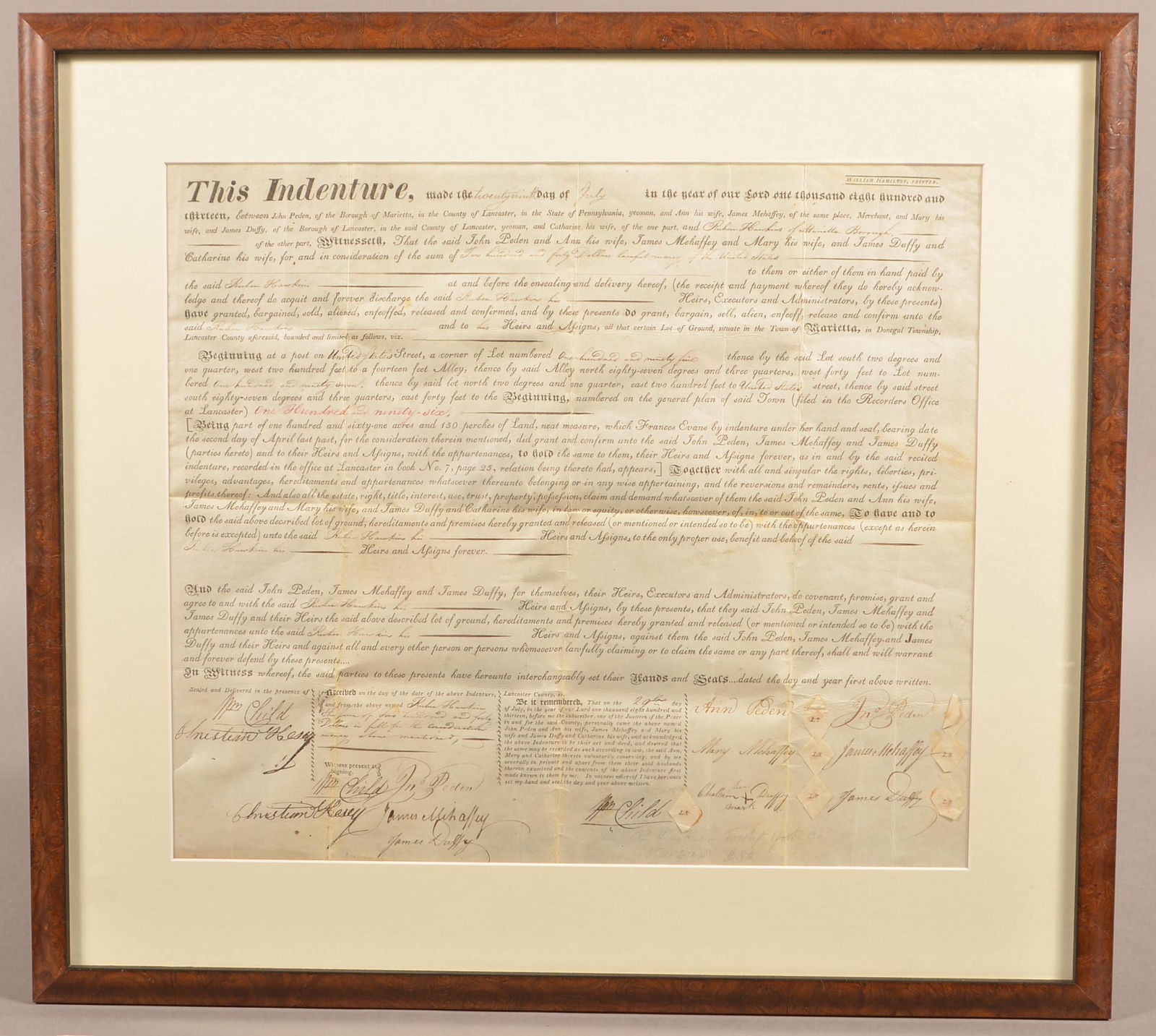1813 Framed Marietta Penna Deed (1 of 6)