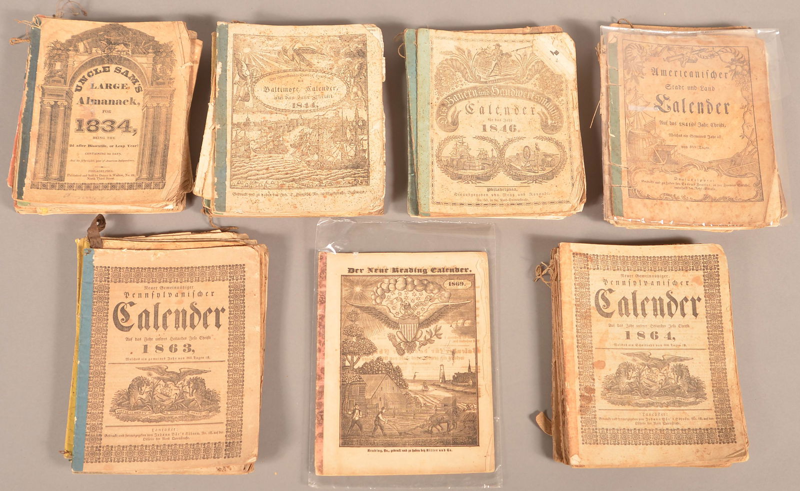 Lot of 59 Almanacs 19th c Incl Lancaster & Phila (1 of 3)