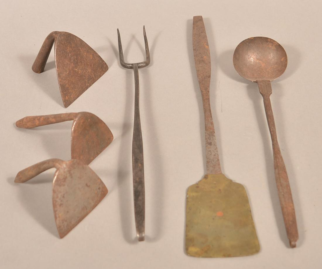 Lot of Antique Wrought Iron Utensils. (1 of 4)