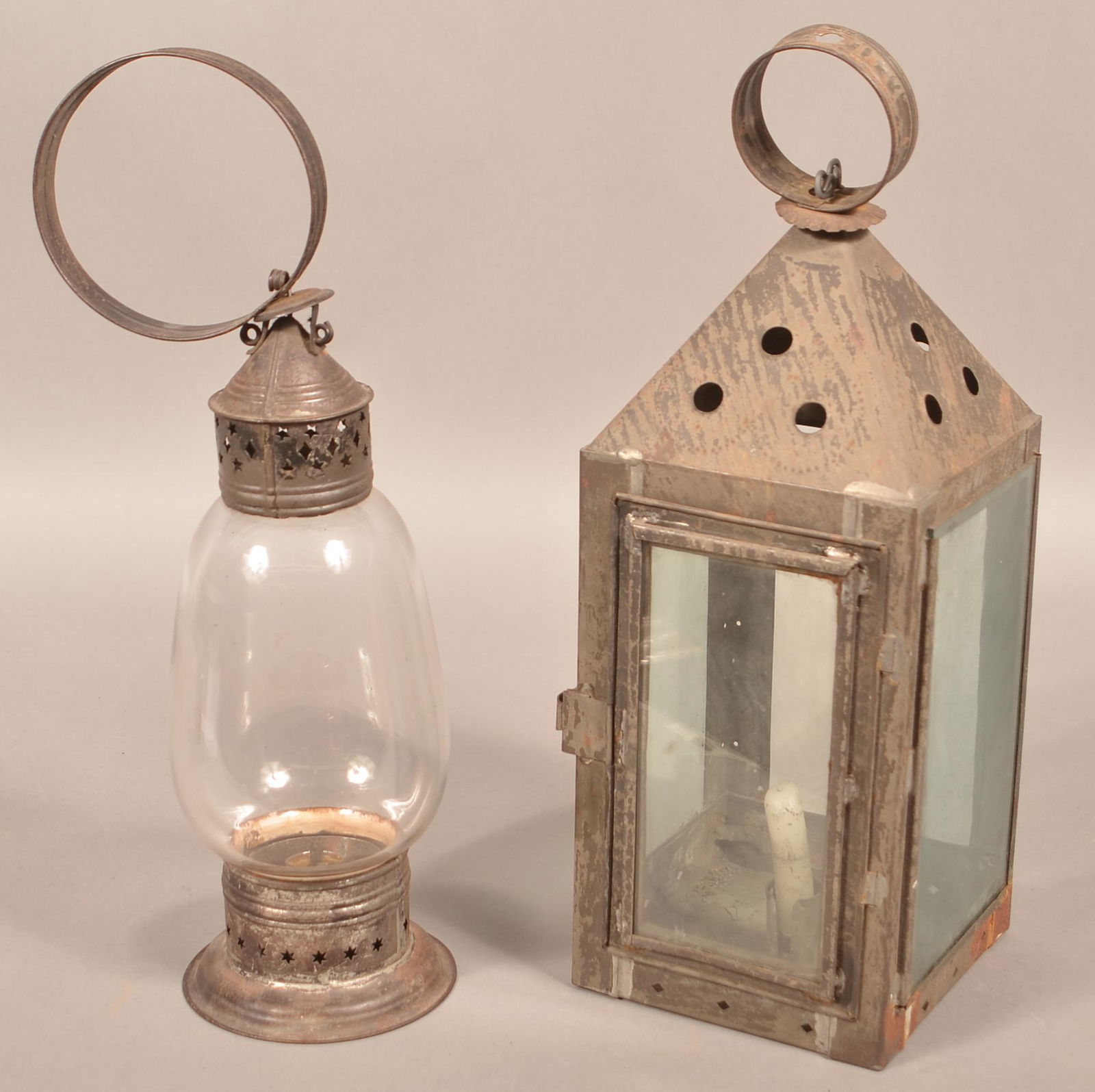 Two 19th Century Tin Candle Lanterns. (1 of 3)