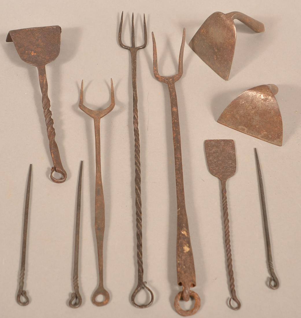Lot of Antique Wrought Iron Utensils. (1 of 1)