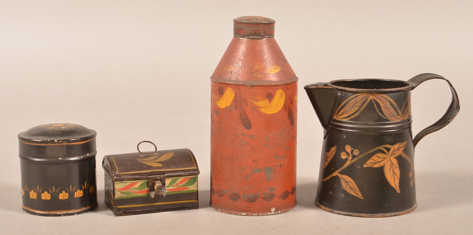 Four Pieces of Antique Toleware. (1 of 2)