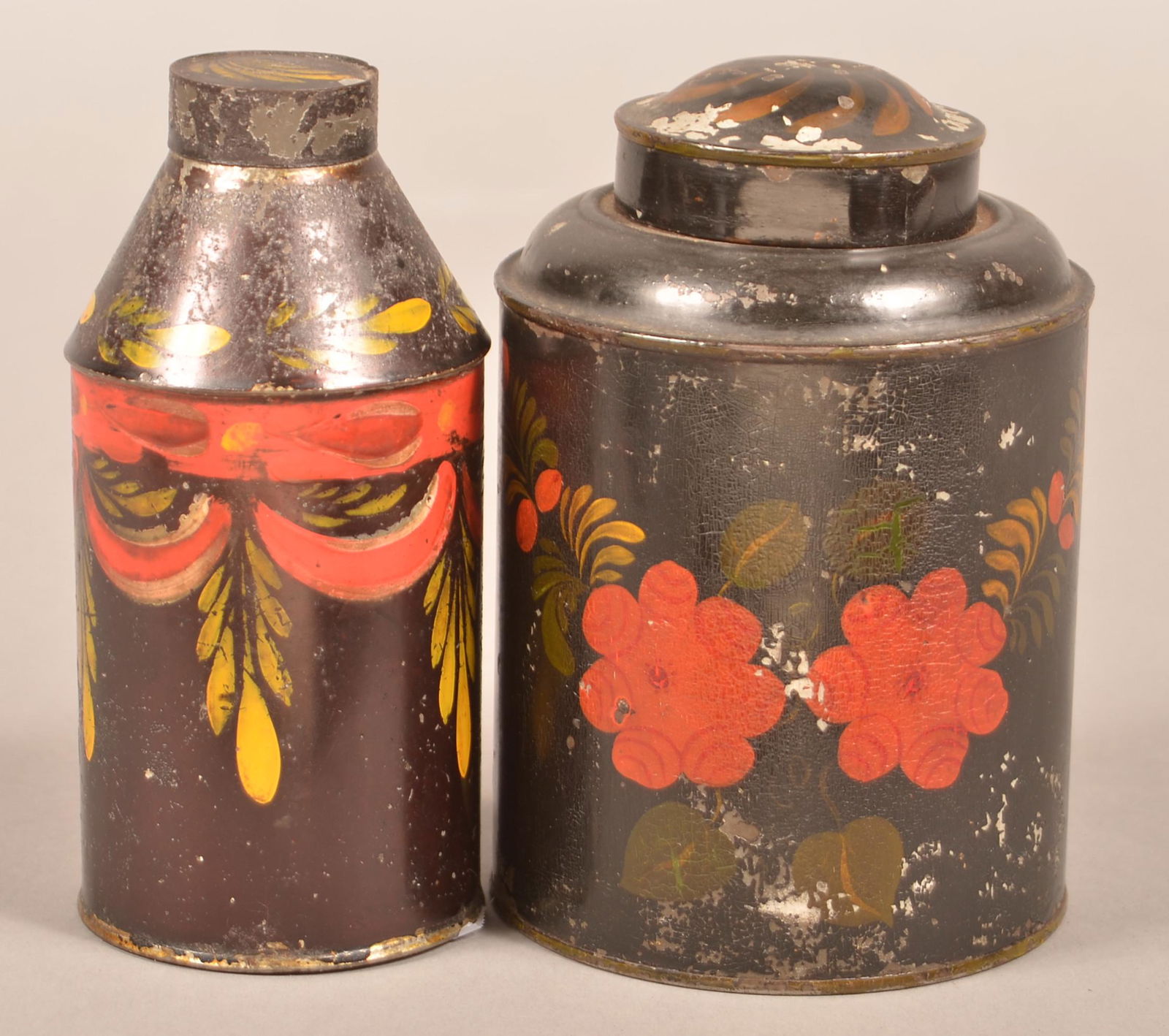 Two 19th Century Toleware Tea Caddies. (1 of 2)