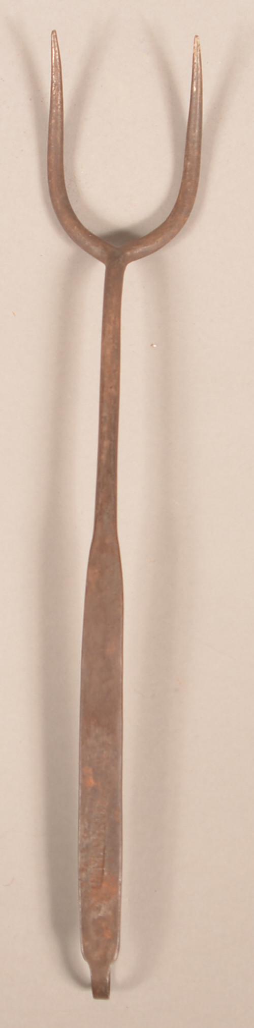 19th Century Wrought Iron Fork Signed "M. Markel". (1 of 4)