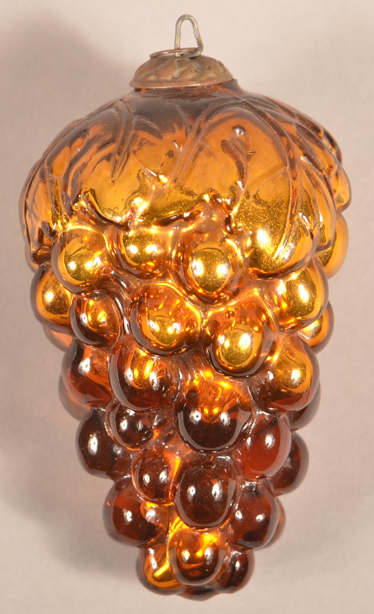 Antique German Amber Leaf Cluster of Grapes Kugel. (1 of 3)