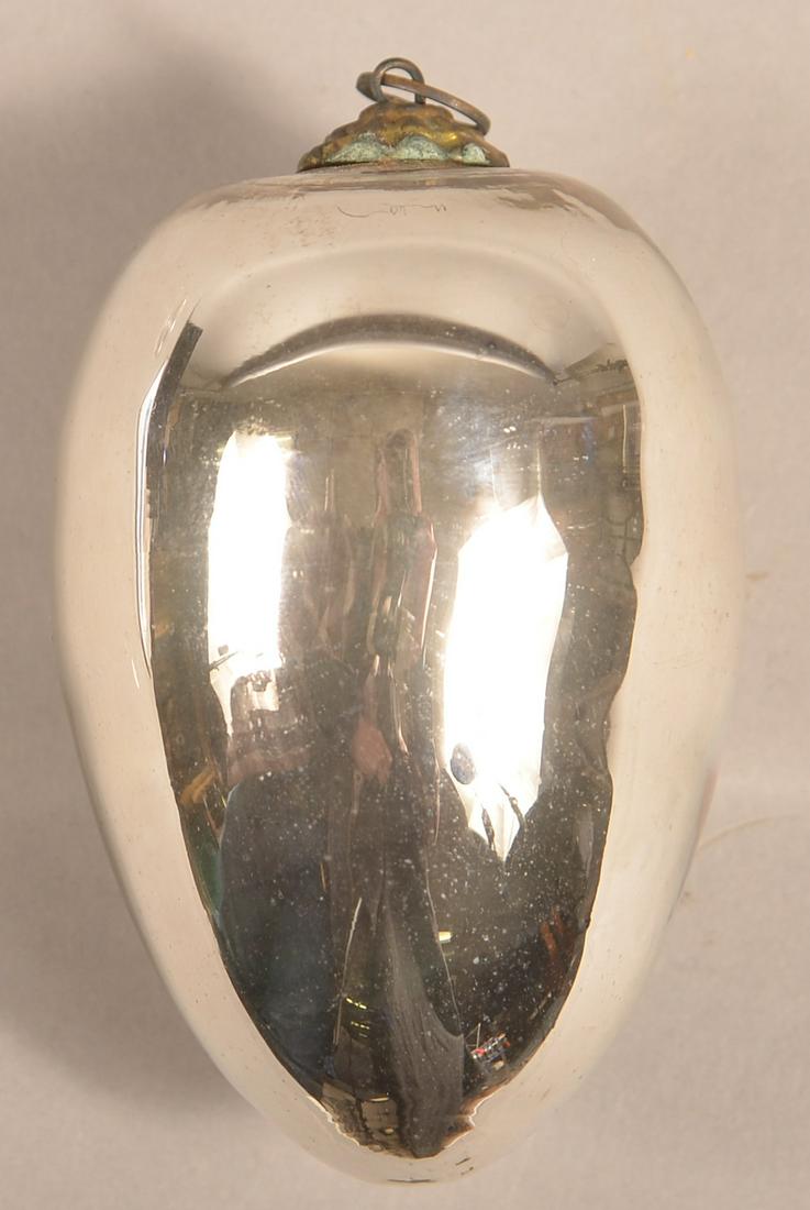 Antique German Silver Glass Egg Form Kugel. (1 of 3)
