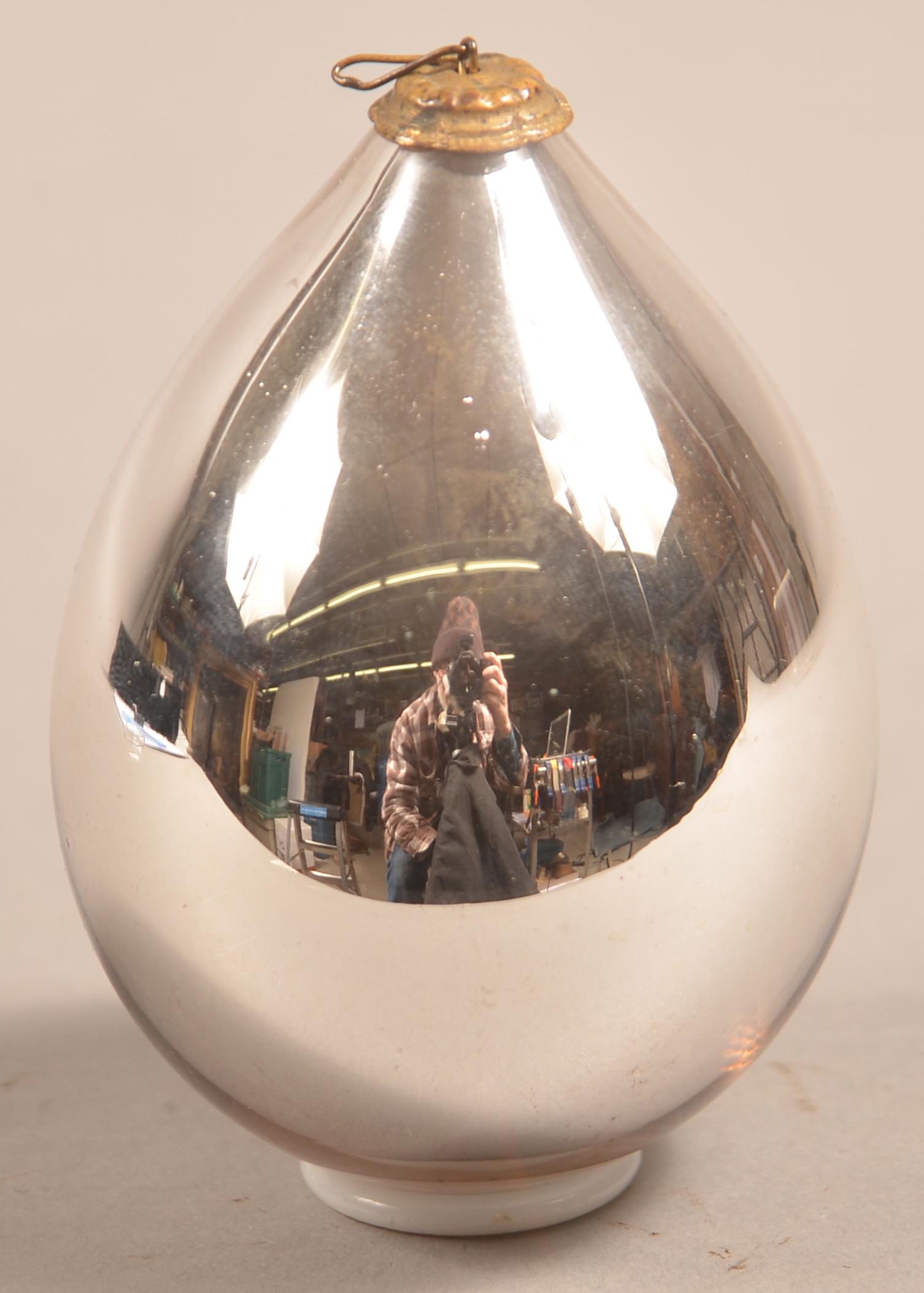 Antique German Silver Glass Drop Form Kugel. (1 of 3)