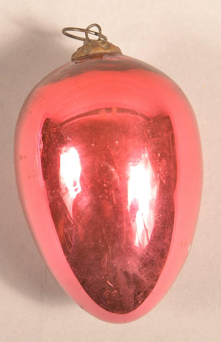 Antique German Red Glass Egg Form Kugel. (1 of 3)