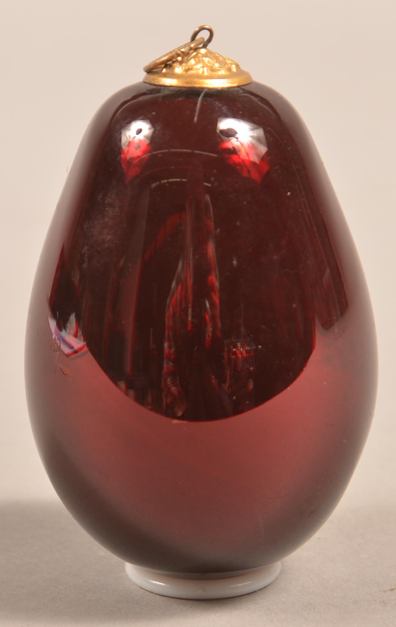 Antique German Amethyst Glass Eggplant Form Kugel. (1 of 3)