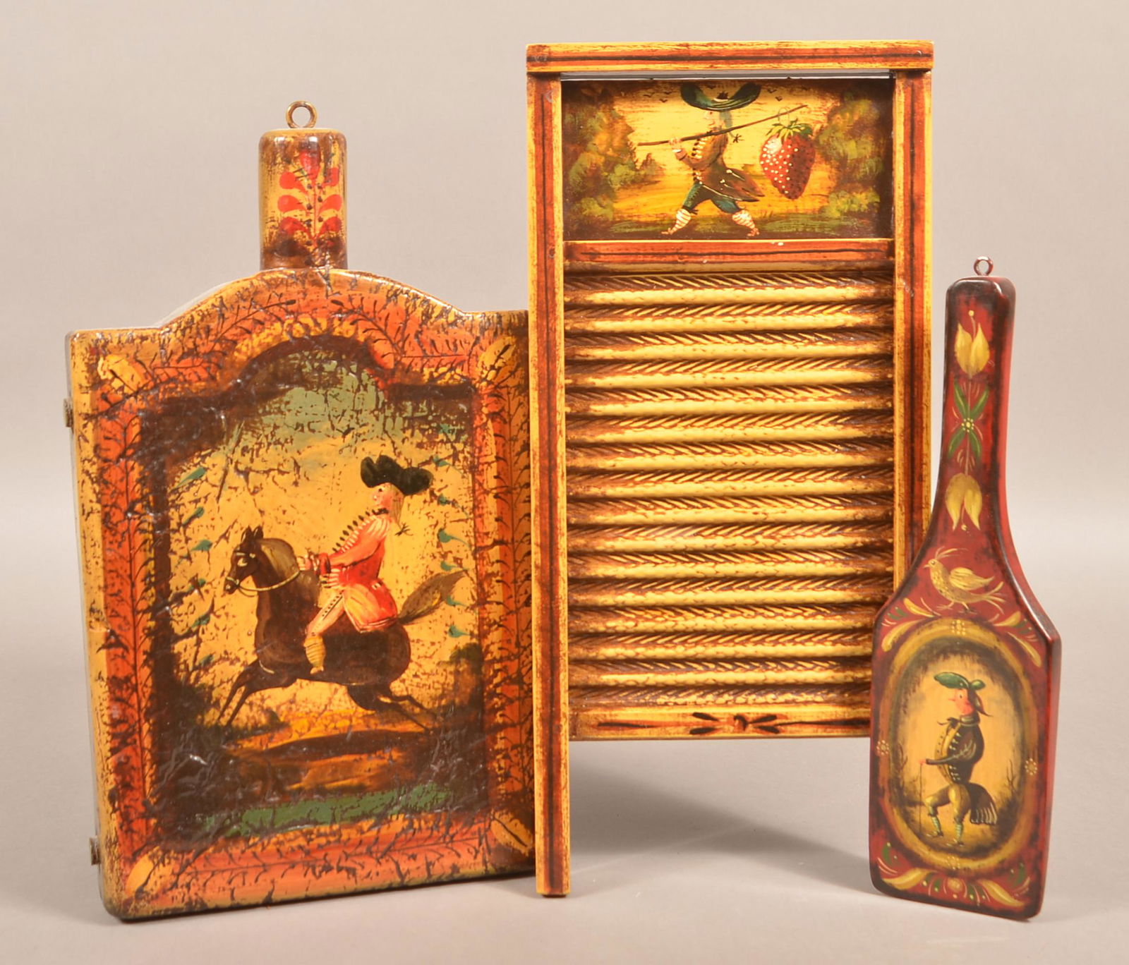 3 Pieces of Signed Peter Ompir Folk Art Painted (1 of 2)