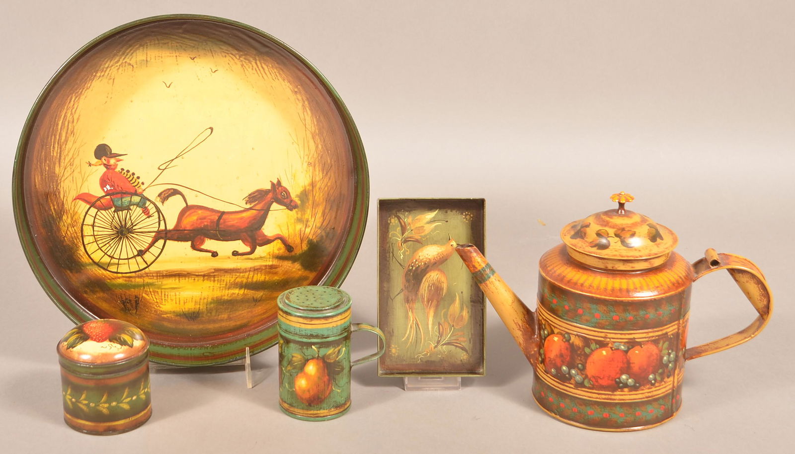 5 Pieces of Signed Peter Ompir Folk Art Painted (1 of 2)