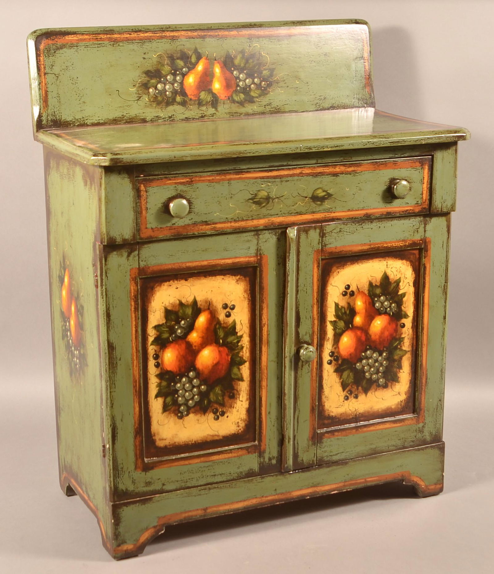 Signed Peter Ompir Painted Folk Art Washstand. (1 of 2)