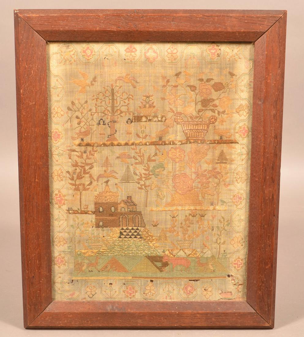 Eliz Clayton 1783 Pictorial Needlework Sampler. (1 of 9)