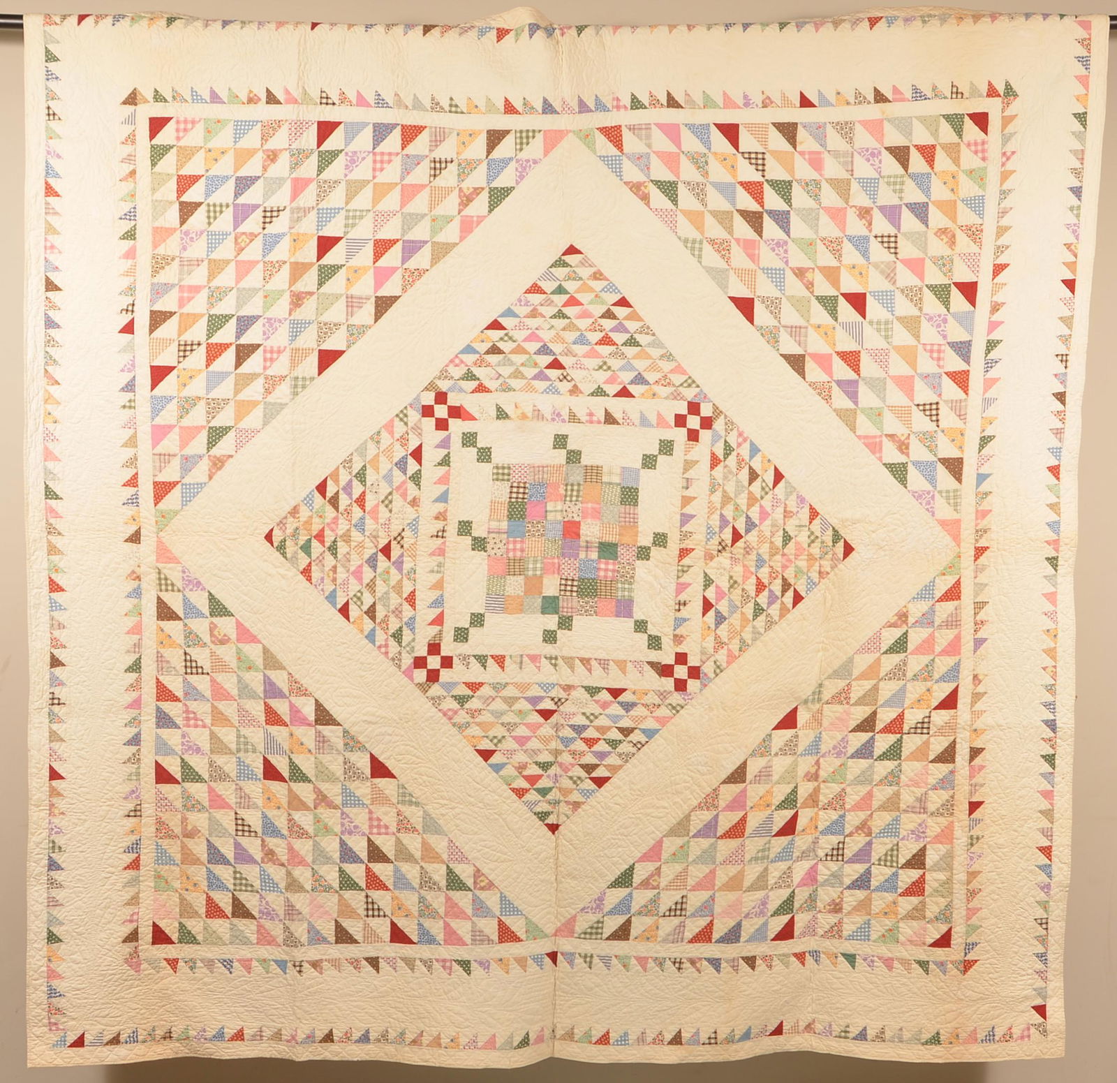 Antique Geometric Pattern Patchwork Quilt. (1 of 4)