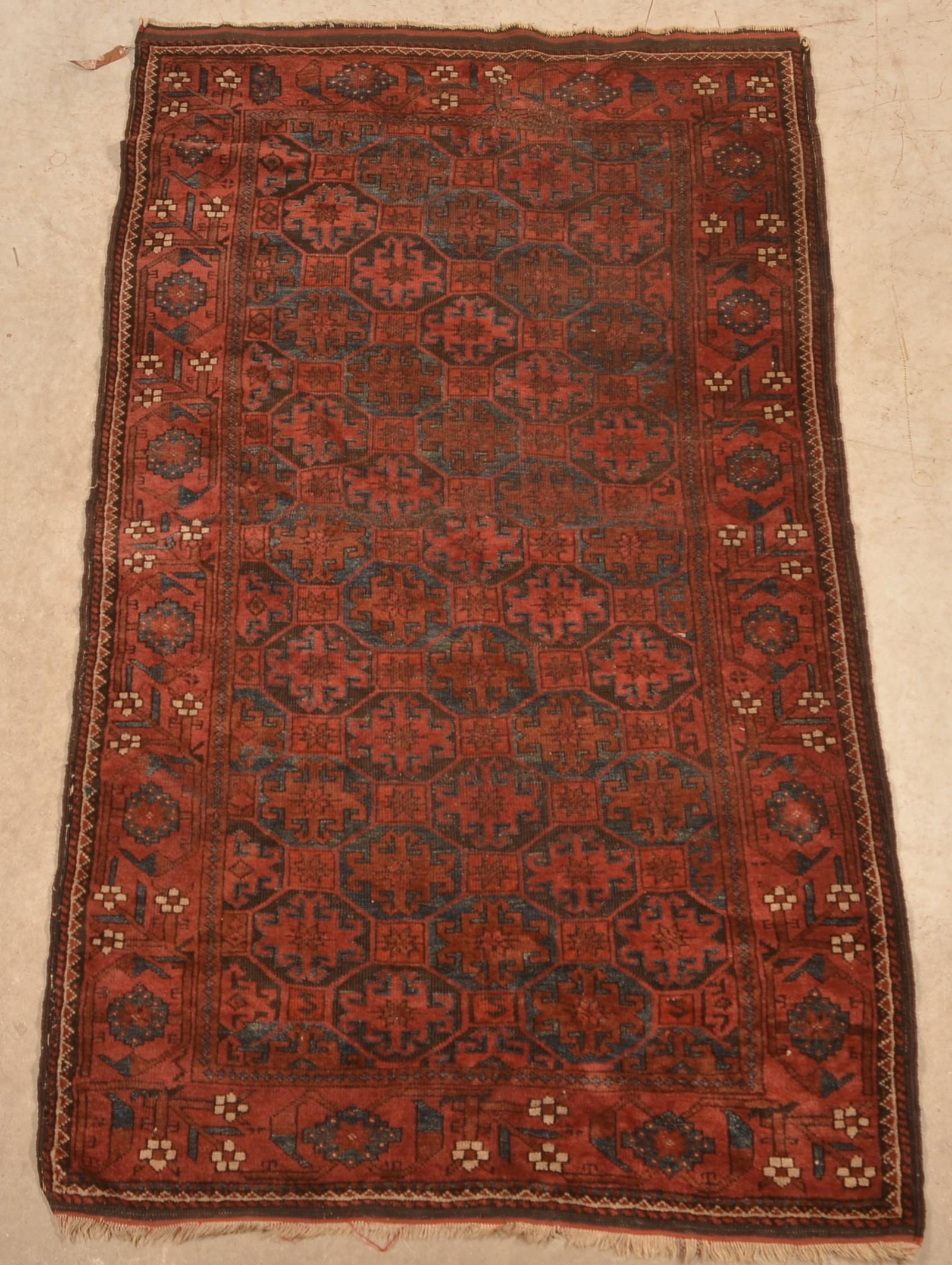 Antique/Vintage Geometric Pattern Oriental Area Rug. (1 of 5)