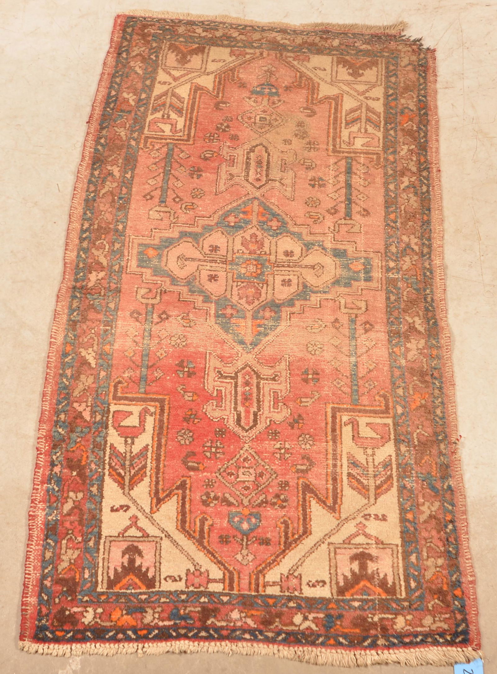 Antique/Vintage Geometric Pattern Oriental Area Rug. (1 of 5)