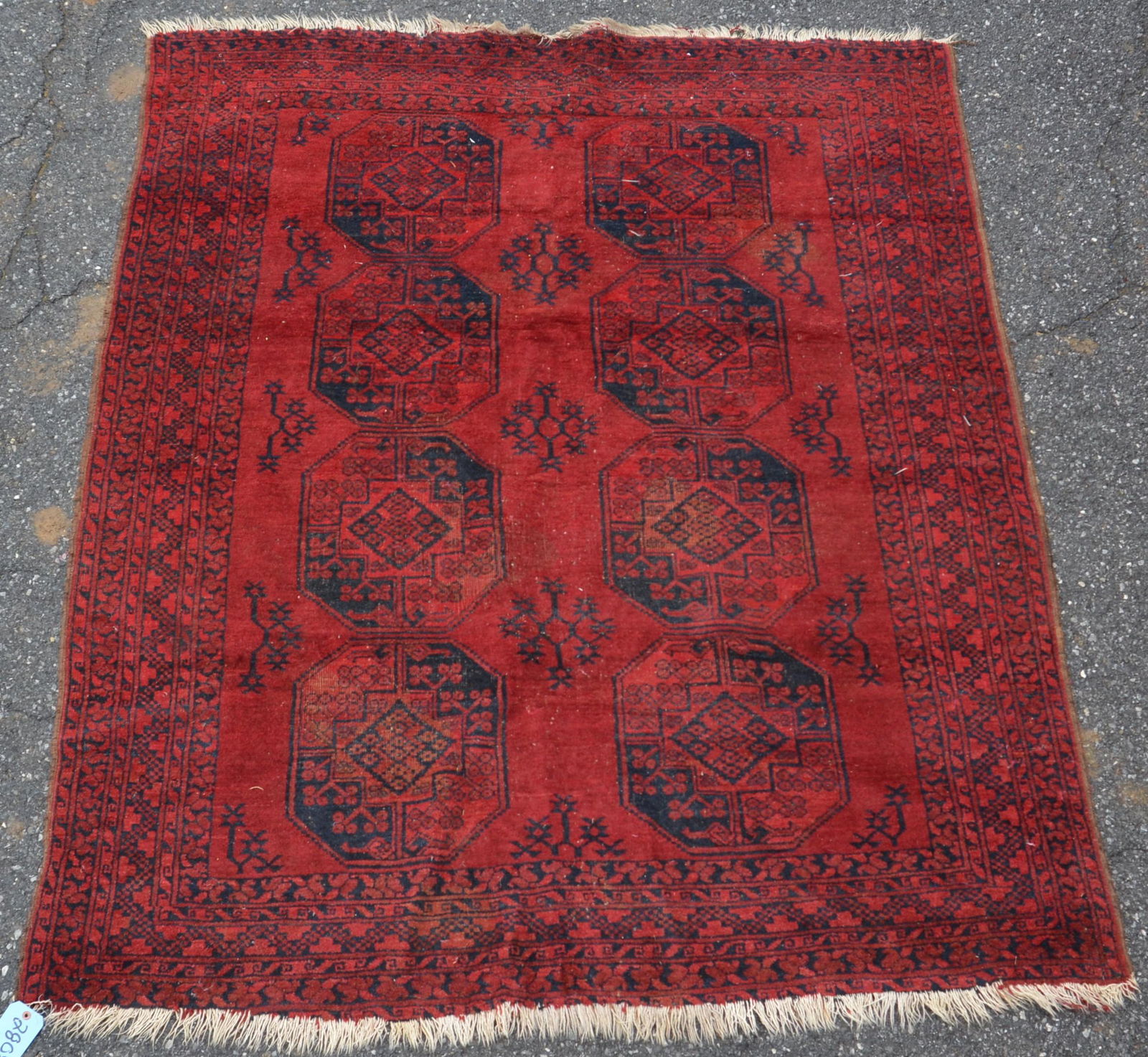 Antique/Vintage Geometric Pattern Oriental Area Rug. (1 of 6)