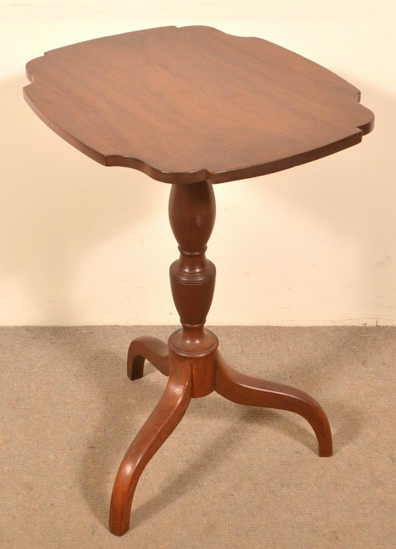 American Federal Mahogany Tilt-Top Candlestand. (1 of 3)