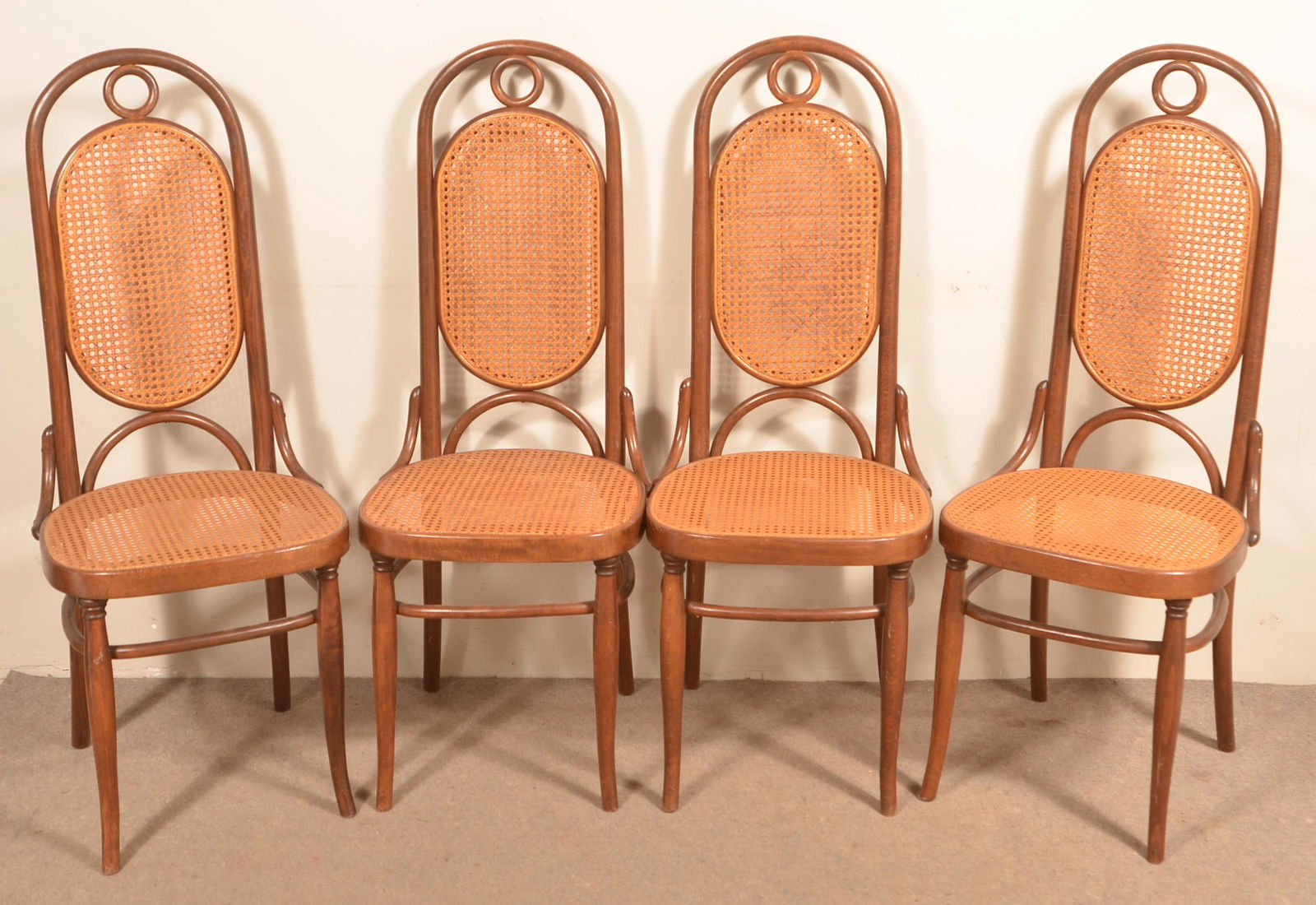 Four Vintage Bentwood Cane Seat and Back Side chairs. (1 of 1)
