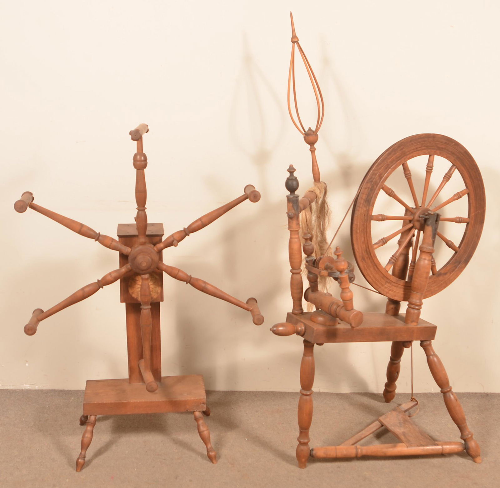 PA 19th Century Spinning Wheel and Wool Winder. (1 of 2)
