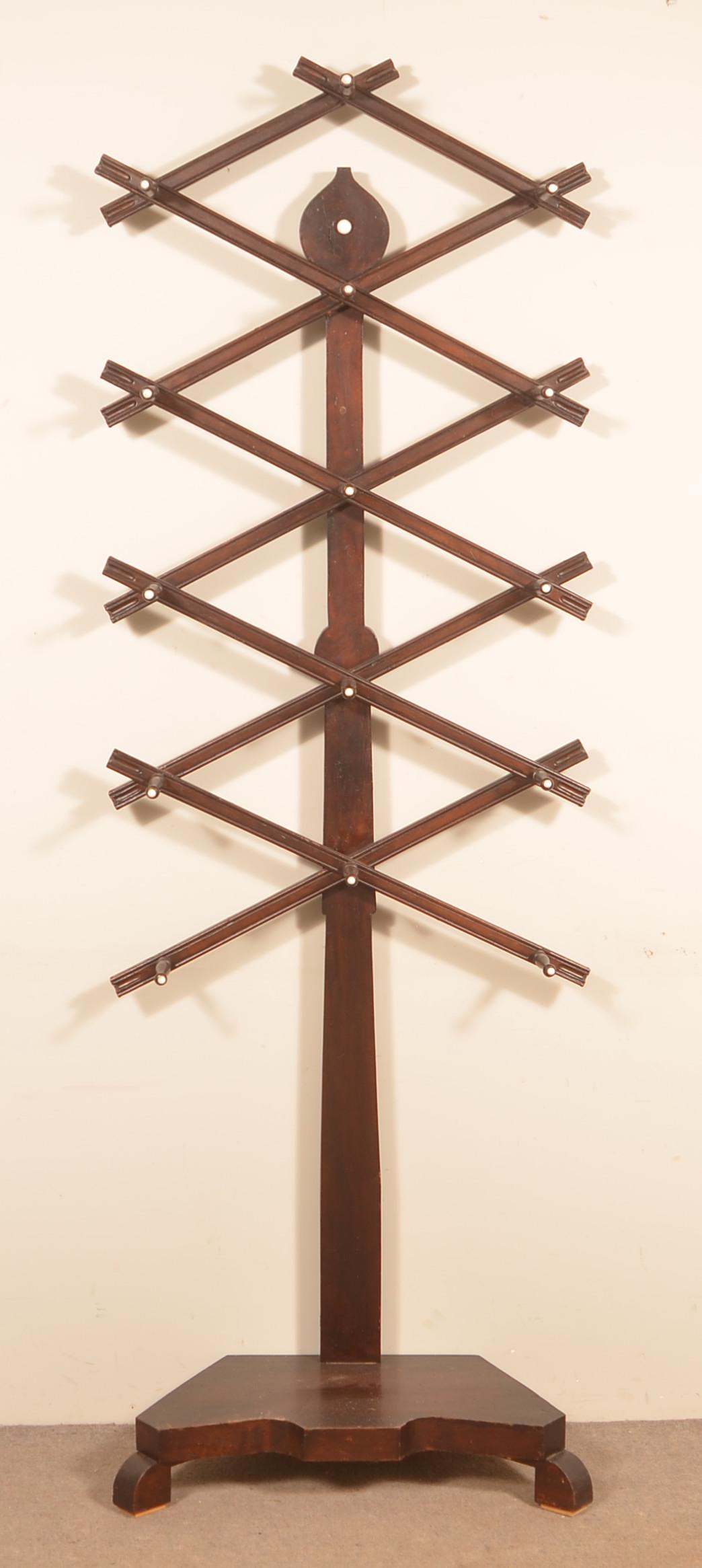 Victorian Walnut Hall Tree with Porcelain Knobs. (1 of 2)