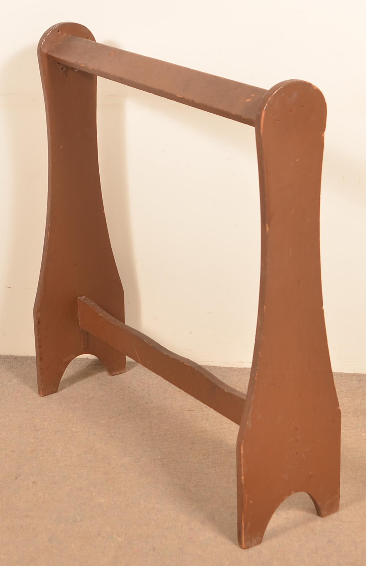 Antique Wood Drying Rack with Old Brown Paint. (1 of 2)