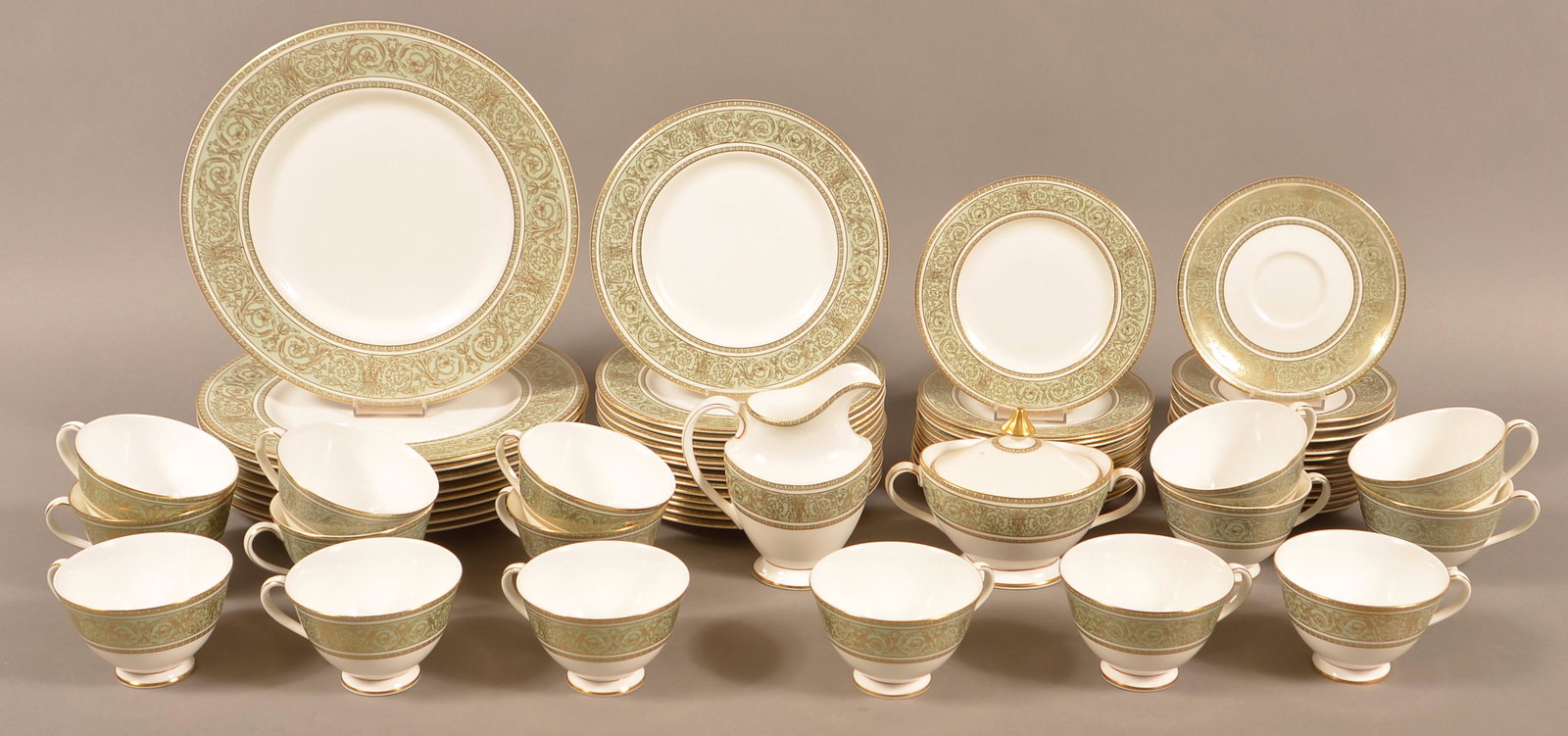 Royal Doulton "English Renaissance" Dinner Service.: Royal Doulton "English Renaissance" China Dinner Service. Condition: Good with minor wear.