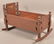Antique Doll Cradle with Bird Paint Decoration.