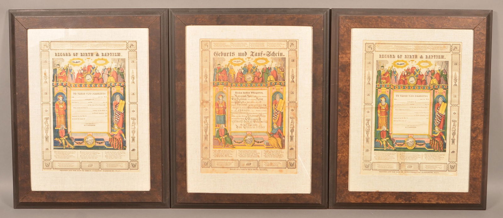 Three Harrisburg, PA Birth and Baptismal Certificates. Jun 12, 2020 Conestoga Auction