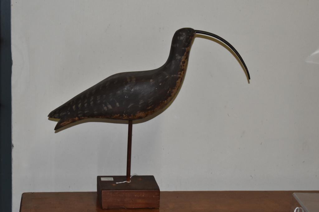 1896 Harvey Hauptner Long Billed Wood Carving: Nyack, NY, Circa 1900, 16" x 3.75" x 15". Condition: Very Good with Slight Wear.