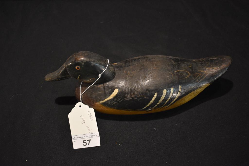 Dodge Vintage Carved Wooden Duck Decoy-Wood Duck (1 of 4)