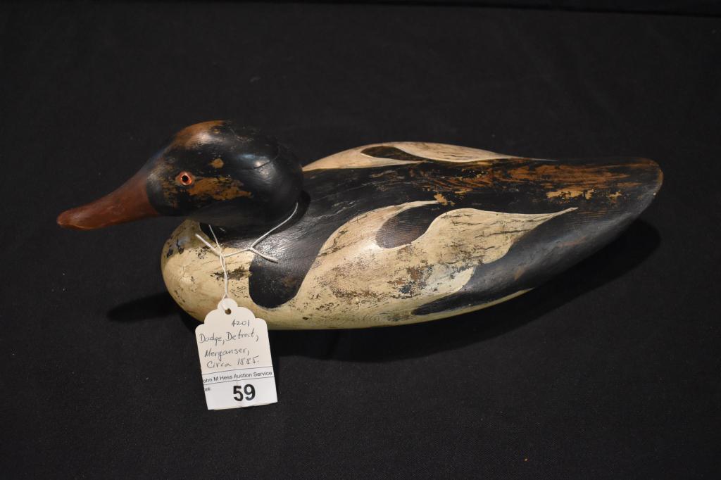 Dodge Vintage Carved Wooden Duck Decoy-Merganser (1 of 3)