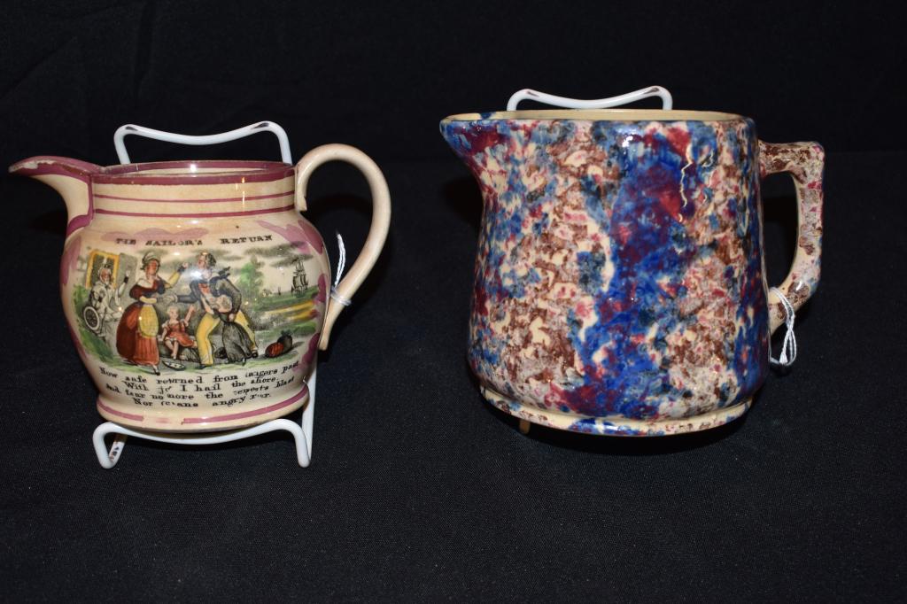 Sunderland Pitcher And Yellow Ware Pitcher (1 of 2)