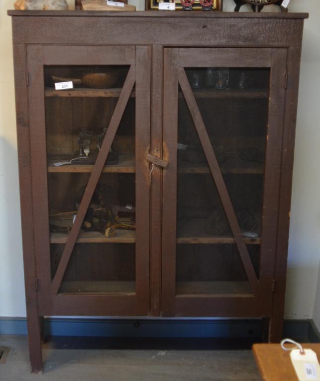 19th C. PA Brown-Painted Wooden Pie Safe (1 of 2)