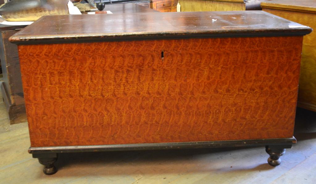19th Century Sponge Paint Decorated Blanket Chest (1 of 4)