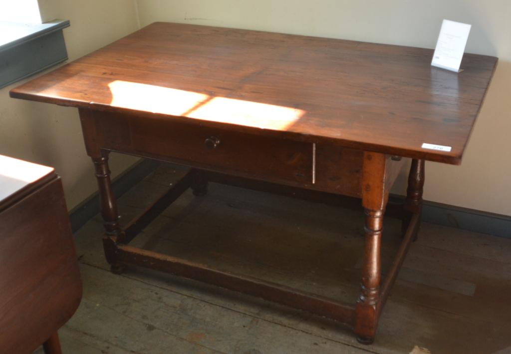 18th Century Walnut Pin Top One Drawer Table (1 of 2)