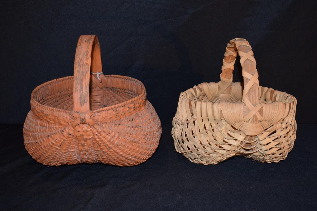 2 Contemporary Split Oak Buttock Baskets (1 of 2)