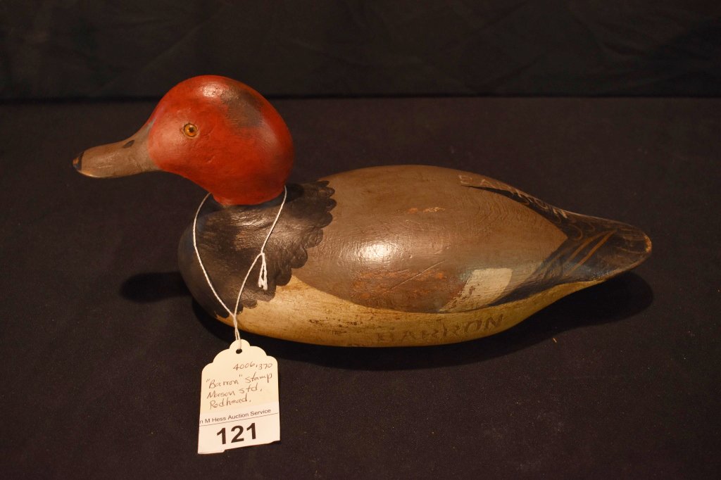Mason Vintage Duck Decoy - Barron Stamp Red Head (1 of 3)