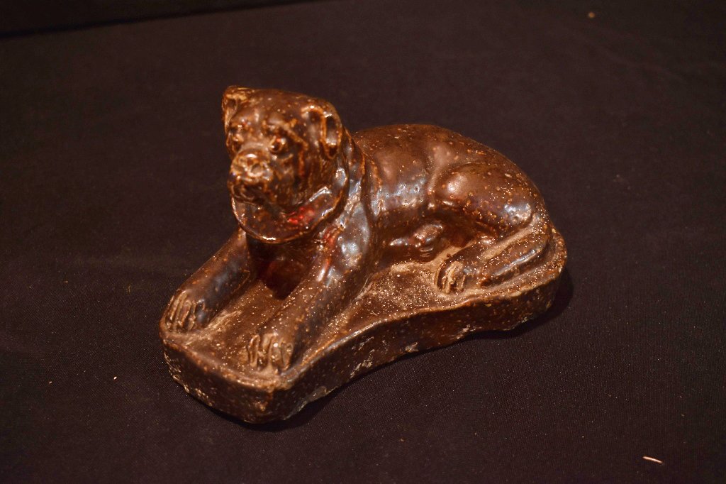 Antique Sewer Tile Pottery Bull Dog (1 of 1)