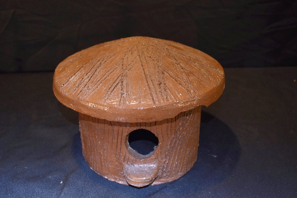 Antique Sewer Tile Pottery Bird House (1 of 2)