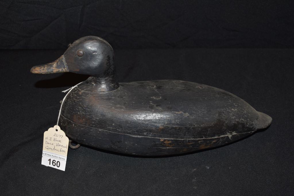Antique Carved Wooden Duck Decoy - Black Duck (1 of 2)