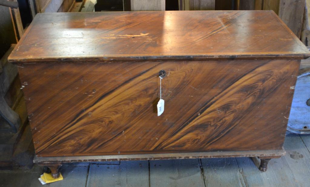 19th C. PA Brown-Painted Decorated Blanket Chest (1 of 5)